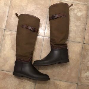 Authentic Chloe canvas rubber rain boots size 9